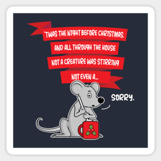 Stirring Christmas Mouse Funny (on dark colors) Sticker